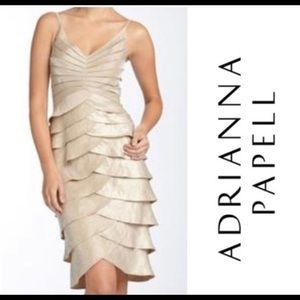 Adrianna Papell Cream Tiered Mini Dress